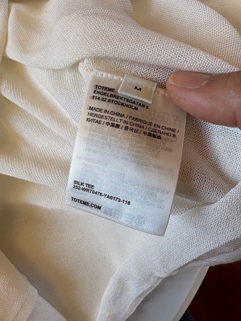 Toteme Silk Ecru Tee Medium, Brand New with Tags - Picture 8 of 13